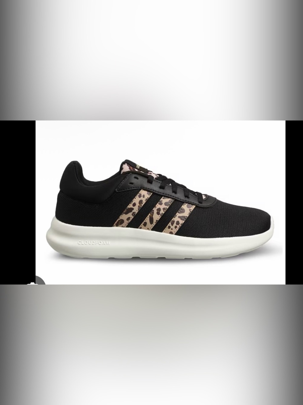 adidas Black Sneakers with Beige Leopard-Print Stripes